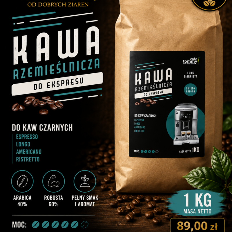 Kawa ziarnista Coffee Grand Rzemieślnicza 1 kg – 40% Arabica 60% Robusta