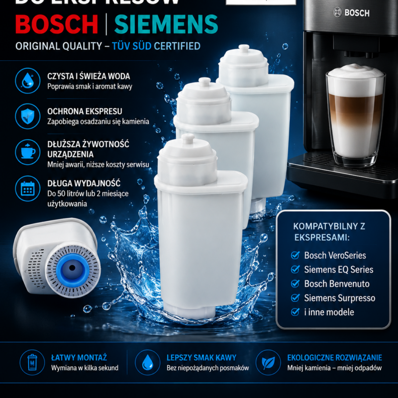 Filtr wody do ekspresu Bosch Siemens – zamiennik Brita Intenza TZ70003 / TCZ7003