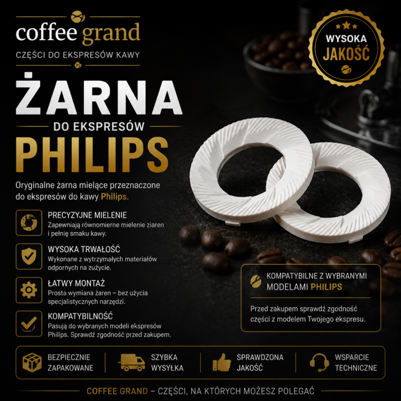 Ć»arna ceramiczne do ekspresu Philips â komplet 2 szt. do mĆynka