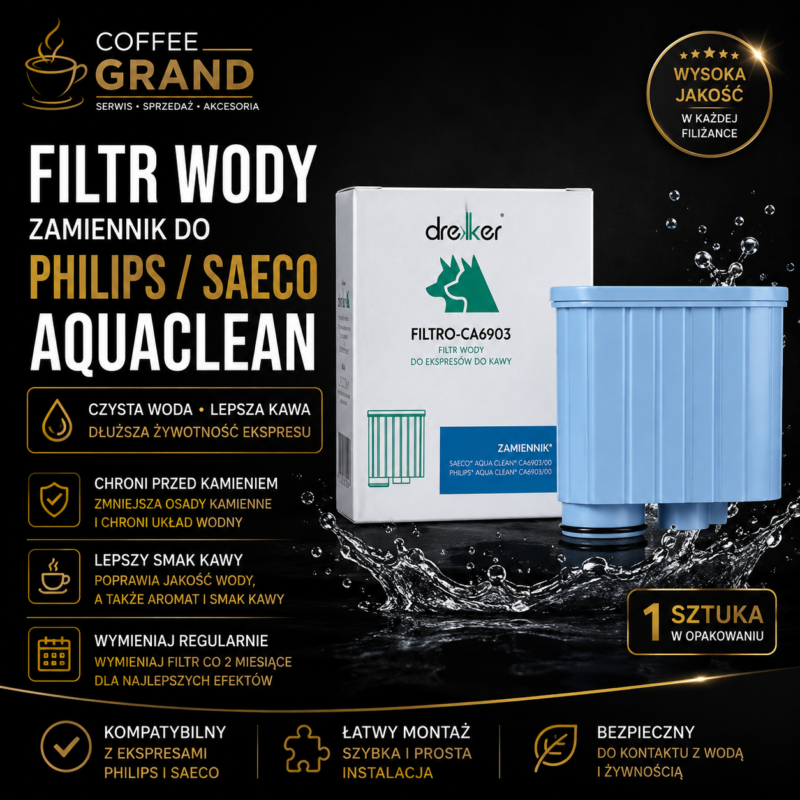 Filtr wody AquaClean do ekspresów Philips / Saeco – zamiennik CA6903/10, CA6903/00 – 1 szt.