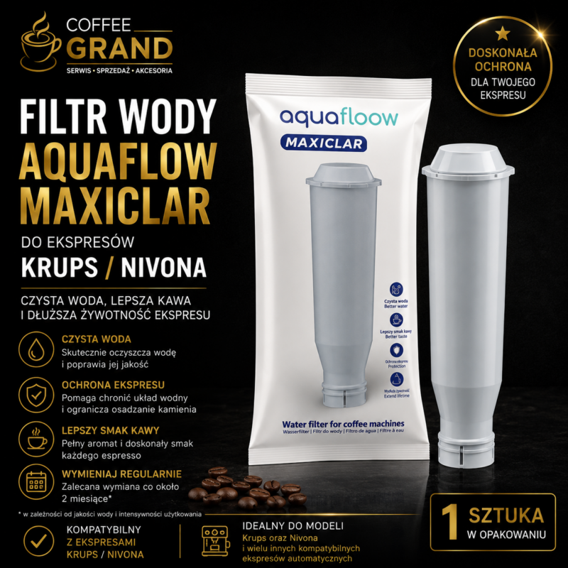 Filtr wody AquaFlow MaxiClar do ekspresów Krups / Nivona – 1 szt.