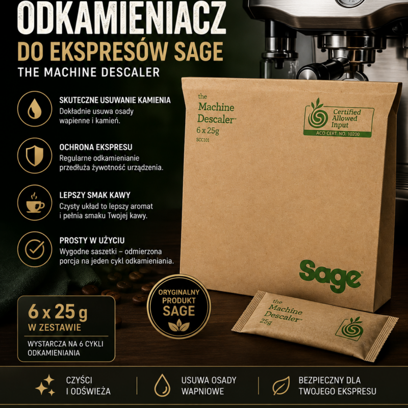 Oryginalny odkamieniacz Sage The Machine Descaler 6 × 25 g do ekspresów