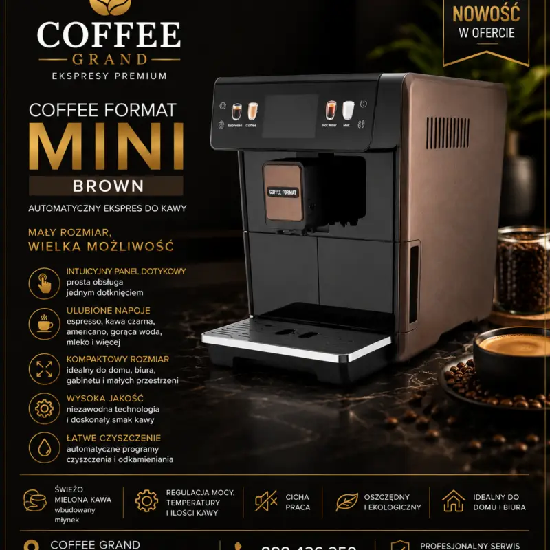 Coffee Format MINI Brown – automatyczny ekspres do kawy – NOWY