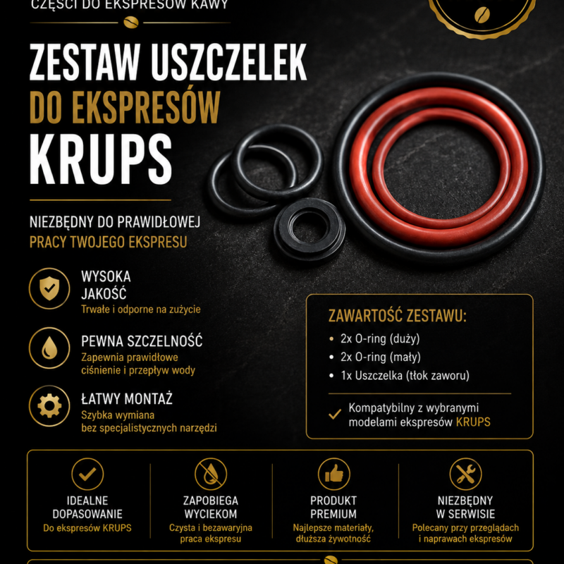 Zestaw uszczelek O-ring do ekspresów Krups – komplet serwisowy