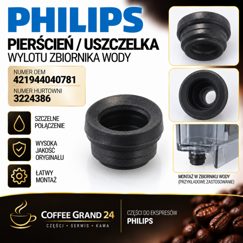 Pierścień / uszczelka wylotu zbiornika wody Philips 421944040781 – oryginalna część