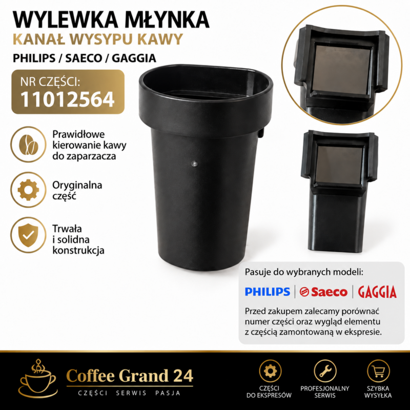Wylewka mĆynka / kanaĆ wysypu kawy Philips Saeco 11012564